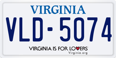 VA license plate VLD5074