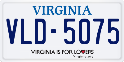 VA license plate VLD5075