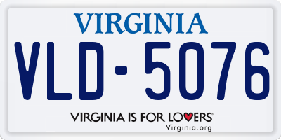 VA license plate VLD5076
