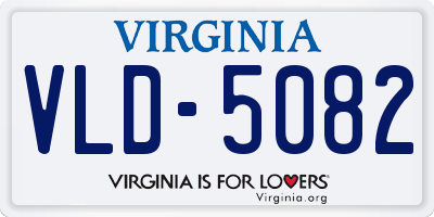 VA license plate VLD5082