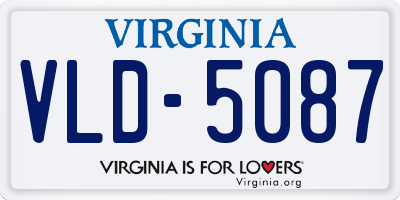 VA license plate VLD5087