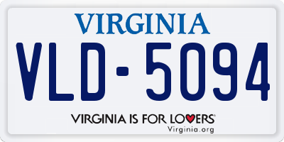 VA license plate VLD5094