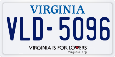 VA license plate VLD5096