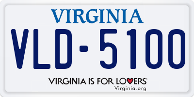 VA license plate VLD5100