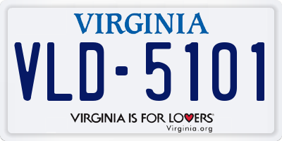 VA license plate VLD5101