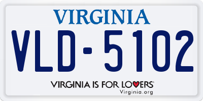 VA license plate VLD5102