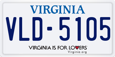 VA license plate VLD5105