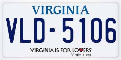VA license plate VLD5106