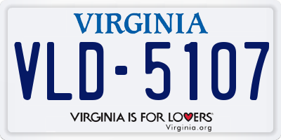 VA license plate VLD5107
