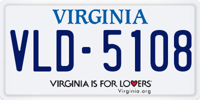 VA license plate VLD5108