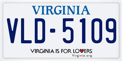 VA license plate VLD5109