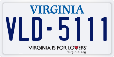 VA license plate VLD5111