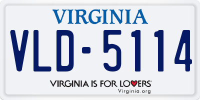 VA license plate VLD5114
