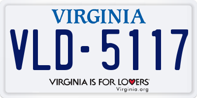 VA license plate VLD5117