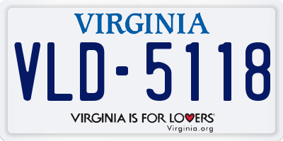 VA license plate VLD5118