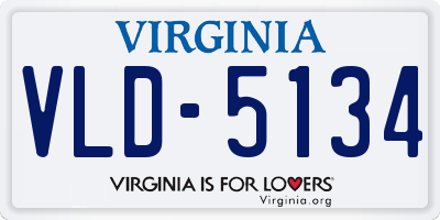 VA license plate VLD5134