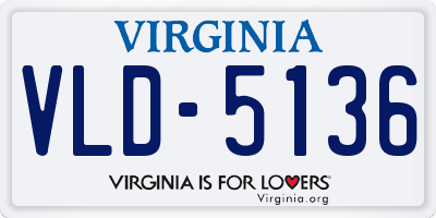 VA license plate VLD5136