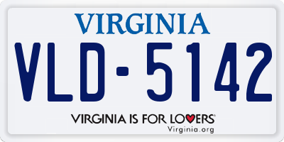 VA license plate VLD5142