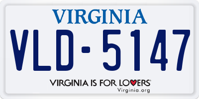 VA license plate VLD5147