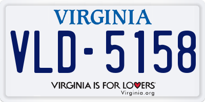 VA license plate VLD5158
