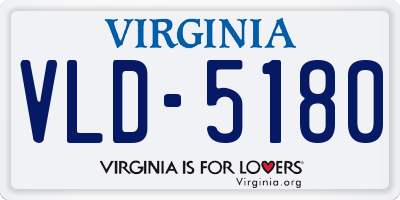 VA license plate VLD5180