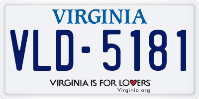VA license plate VLD5181