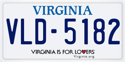 VA license plate VLD5182