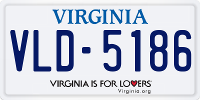VA license plate VLD5186