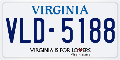 VA license plate VLD5188