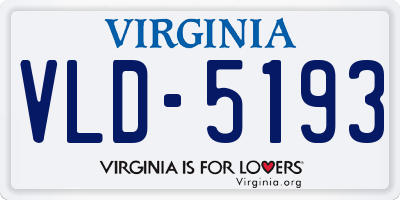 VA license plate VLD5193