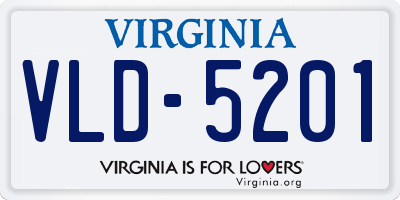 VA license plate VLD5201
