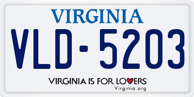 VA license plate VLD5203
