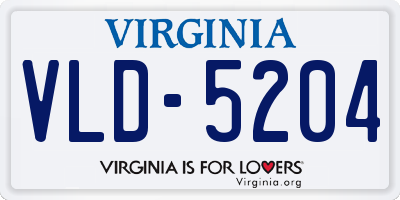 VA license plate VLD5204
