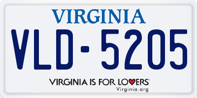 VA license plate VLD5205