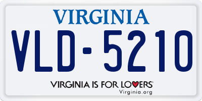 VA license plate VLD5210