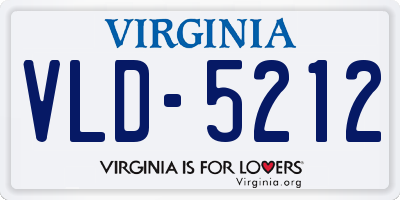 VA license plate VLD5212