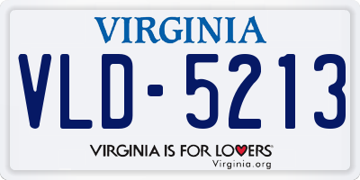 VA license plate VLD5213