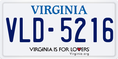 VA license plate VLD5216