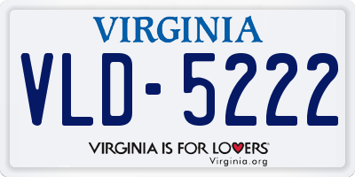 VA license plate VLD5222