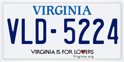 VA license plate VLD5224