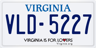 VA license plate VLD5227