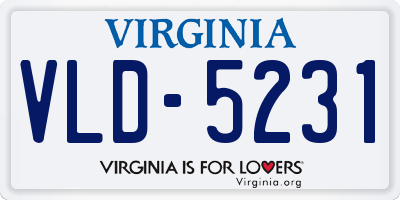 VA license plate VLD5231