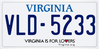 VA license plate VLD5233