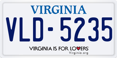 VA license plate VLD5235