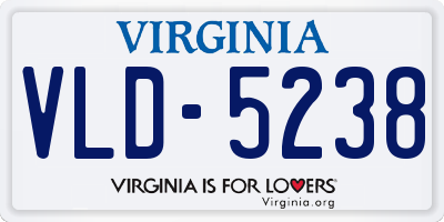 VA license plate VLD5238