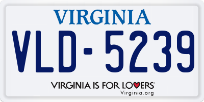 VA license plate VLD5239