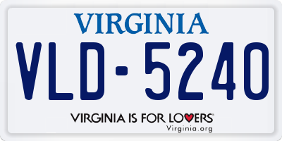 VA license plate VLD5240