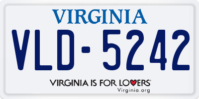 VA license plate VLD5242