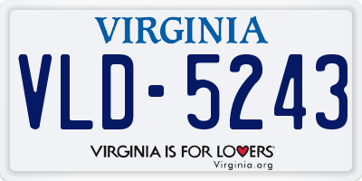 VA license plate VLD5243