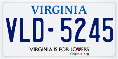 VA license plate VLD5245